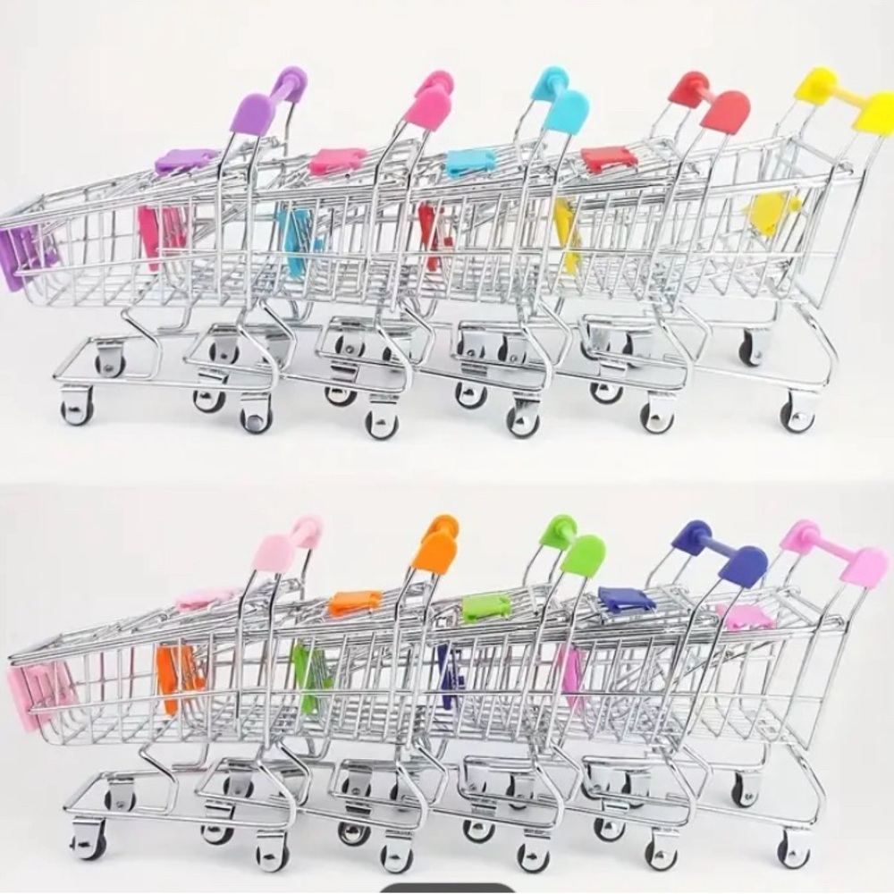 Mini Shopping Cart Storage/Perfect For Kids Pretend Shopping 🛍️ /Toy - 1PC - Picture 12 of 12
